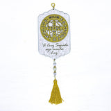 Adorno de Porta São Bento Dourado 3D Retangular