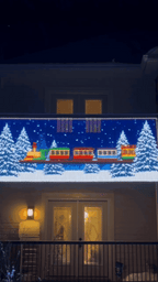 Trenzinho de Natal em movimento