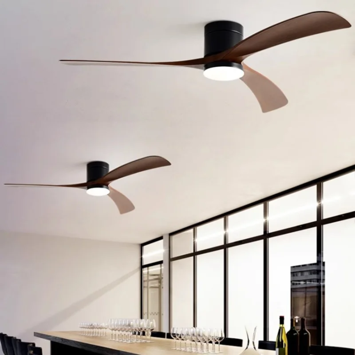 Ventilador de teto moderno com Iluminação e Controle Remoto - ZenithBreeze X2