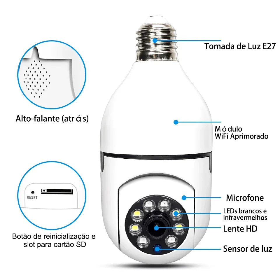 SmartCam Pro - Super Câmera inteligente de Segurança Full HD 1080P Wifi, Giro 360 com sensor de movimento e visão noturna! SUPER PROMOÇÃO!