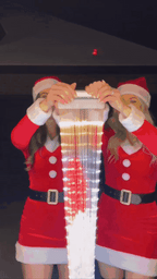 Cortina de LED acendendo