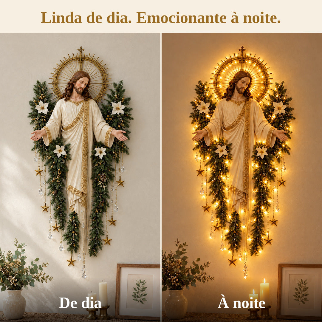 Cristo Iluminado de dia e à noite