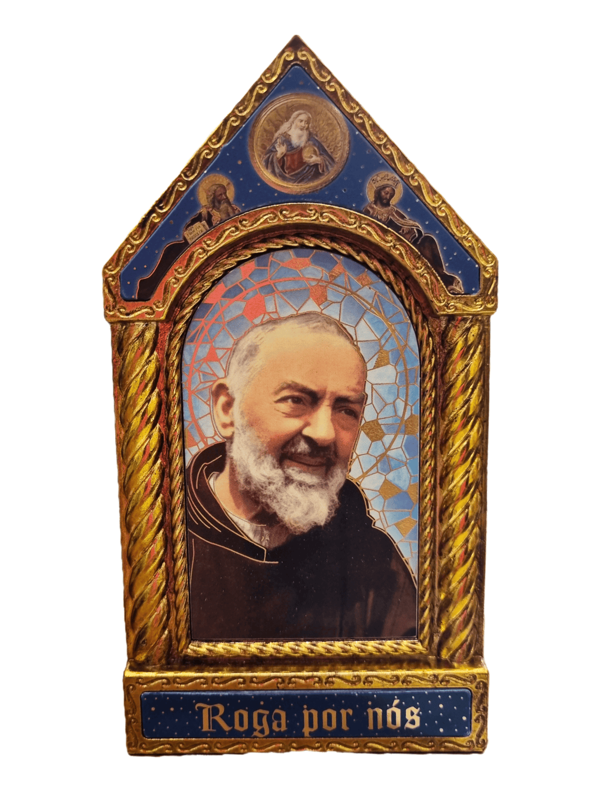 Adorno Italiano Clássico Padre Pio 15 cm x 7,5 cm