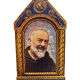 Adorno Italiano Clássico Padre Pio 15 cm x 7,5 cm