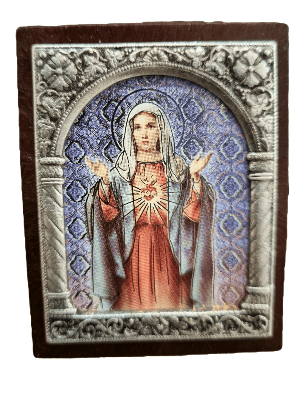 Adorno Italiano Imaculado Coração de Maria 6 cm x 5 cm