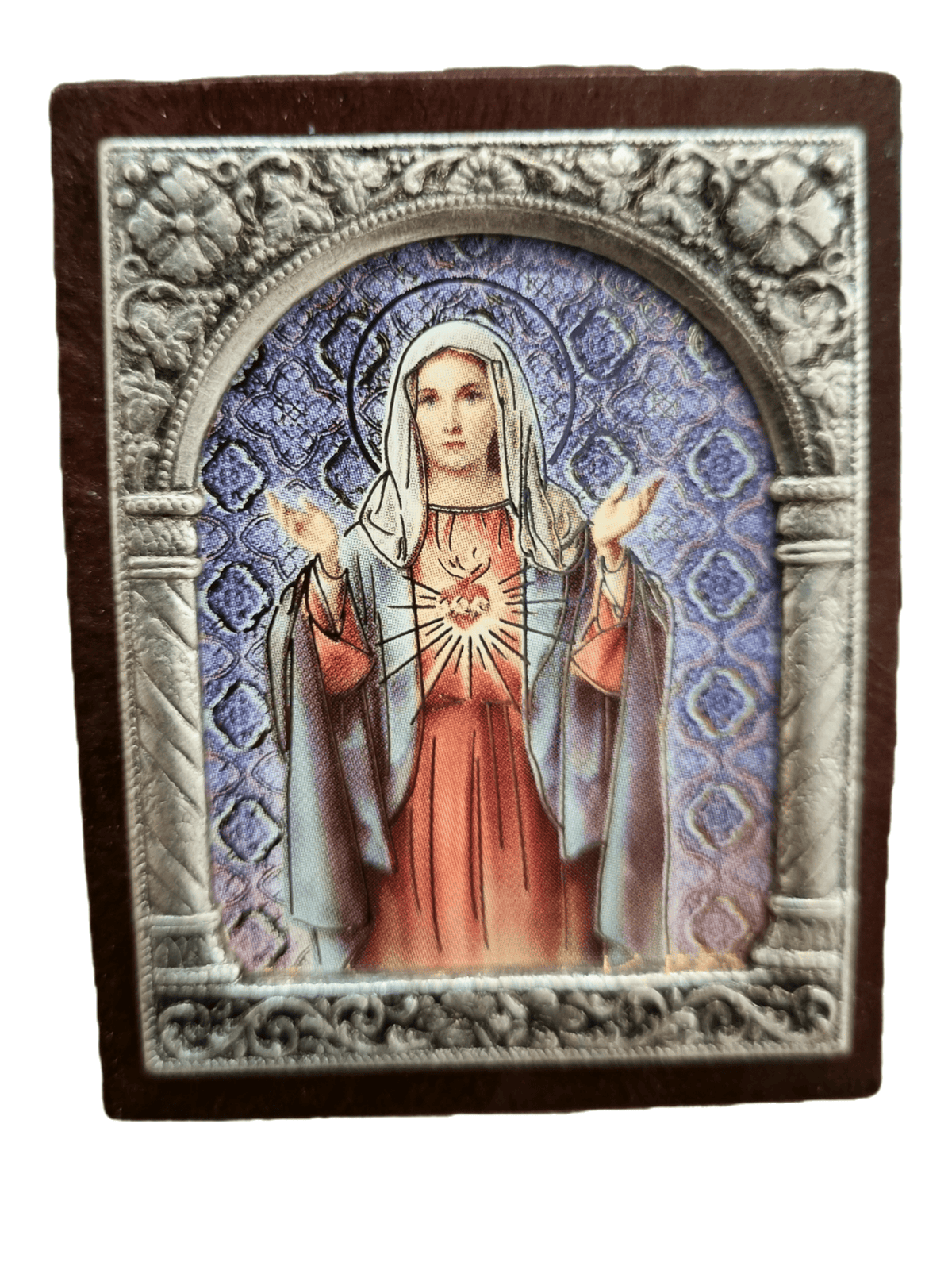 Adorno Italiano Imaculado Coração de Maria 6 cm x 5 cm