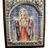 Adorno Italiano Imaculado Coração de Maria 6 cm x 5 cm