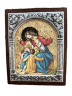 Adorno Italiano Jesus com as Crianças 6 cm x 5 cm