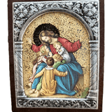 Adorno Italiano Jesus com as Crianças 6 cm x 5 cm