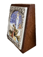 Adorno Italiano Lourdes com Bernadette 6 cm x 5 cm