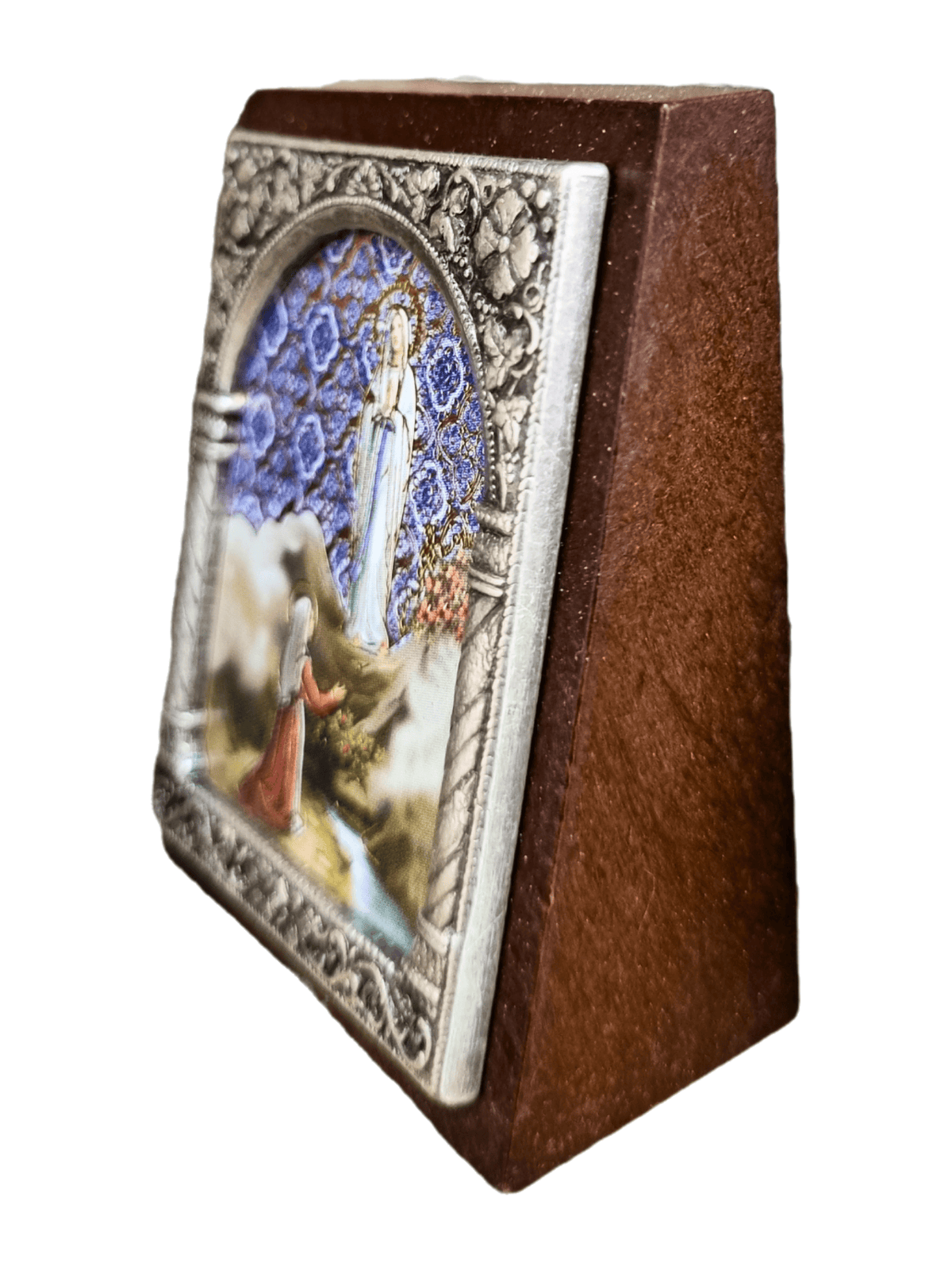 Adorno Italiano Lourdes com Bernadette 6 cm x 5 cm
