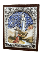 Adorno Italiano Lourdes com Bernadette 6 cm x 5 cm