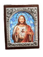 Adorno Italiano Sagrado Coração de Jesus 6 cm x 5 cm