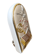 Adorno de Prata Italiano Espirito Santo 5,5 cm x 4 cm