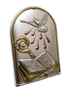 Adorno de Prata Italiano Espirito Santo 5,5 cm x 4 cm