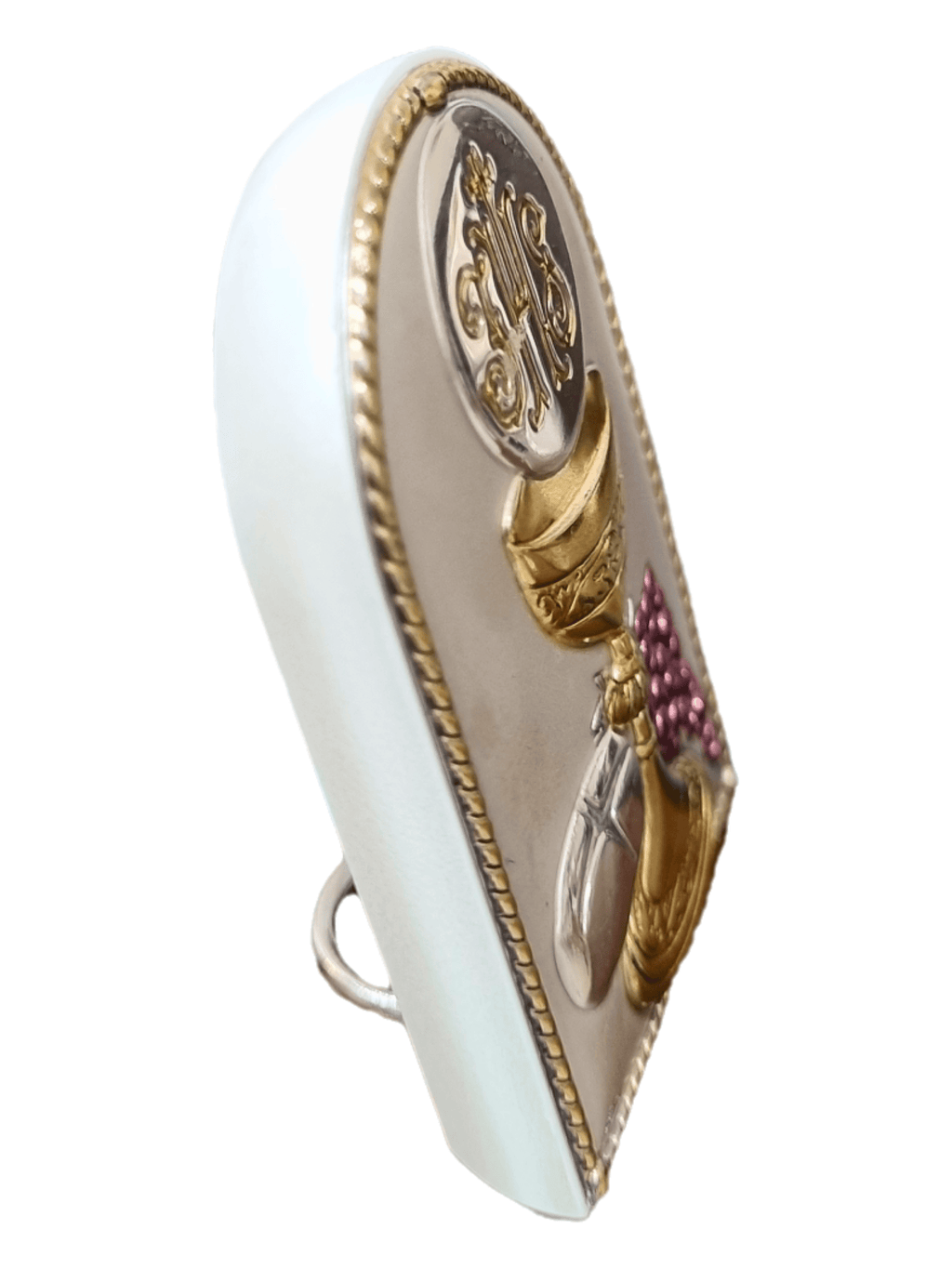 Adorno de Prata Italiano Eucaristia 5,5 cm x 4 cm