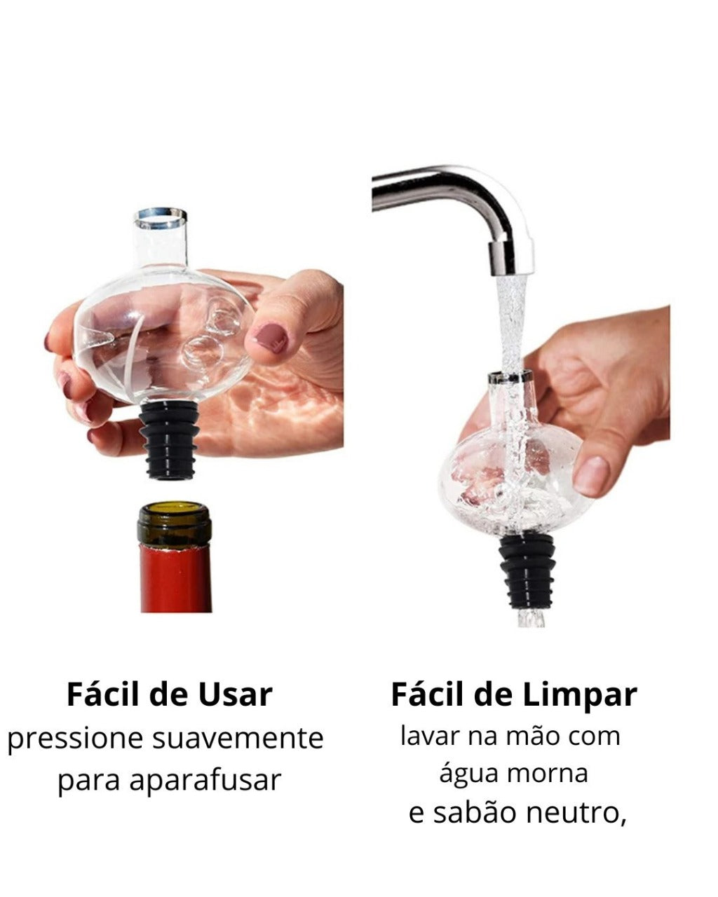 Aerador de Vinho em Vidro com Bico Dosador