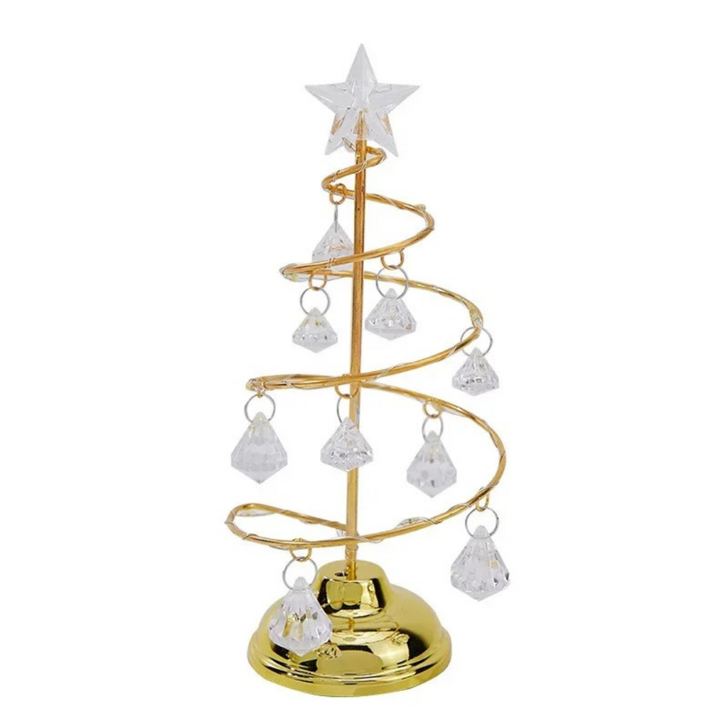 Árvore de Natal em Metal Iluminada com Luzes e Pingentes
