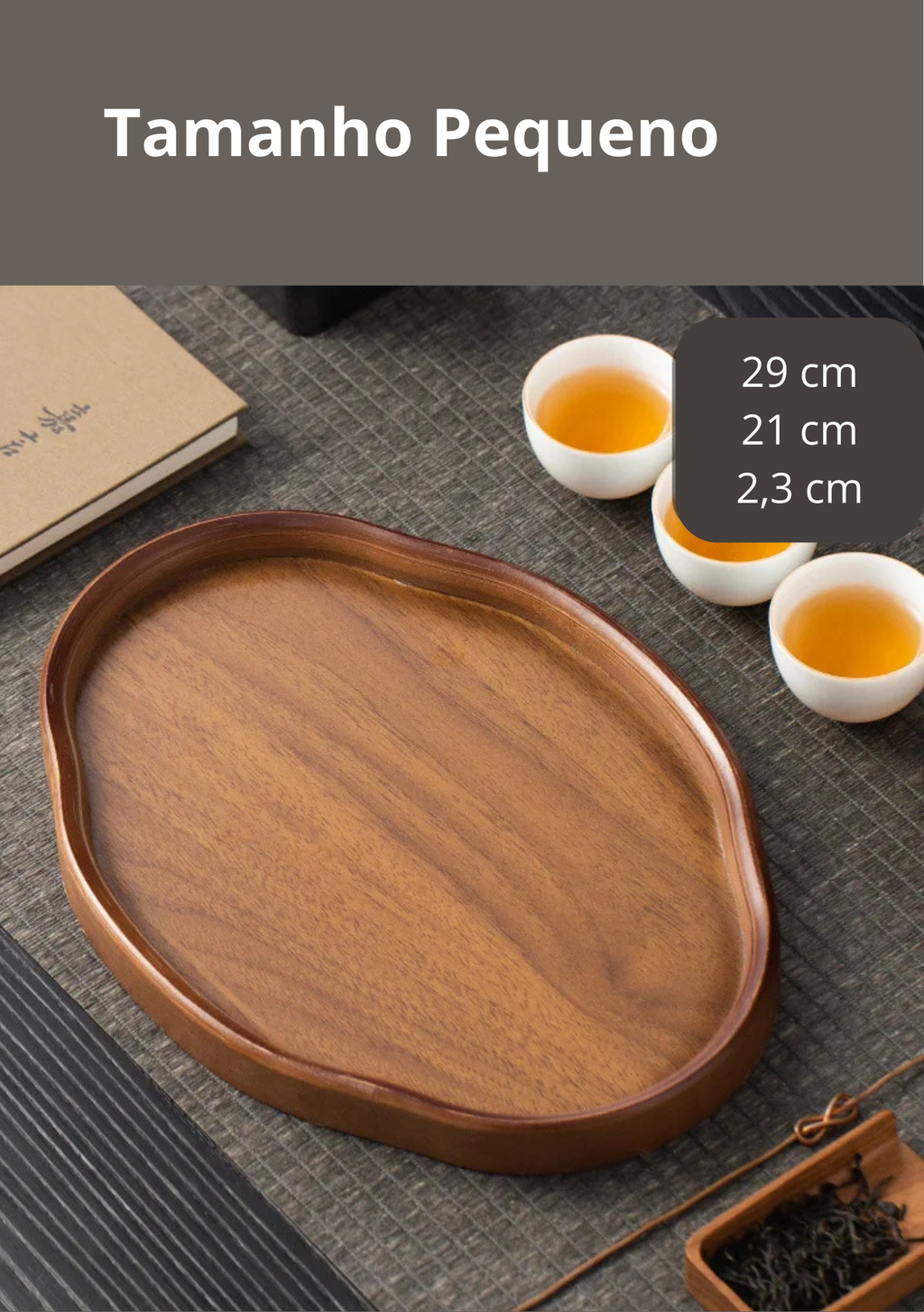 Bandeja de Madeira Decorativa para Servir e Decorar