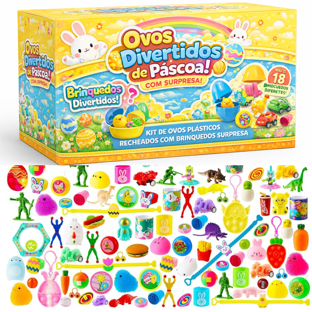 Kit de ovos plásticos recheados com brinquedos surpresa