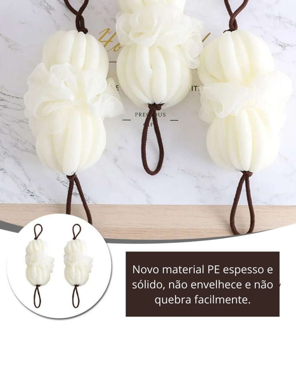 Bola de Banho Esfoliante com 2 Peças Limpeza e Esfoliação Corporal