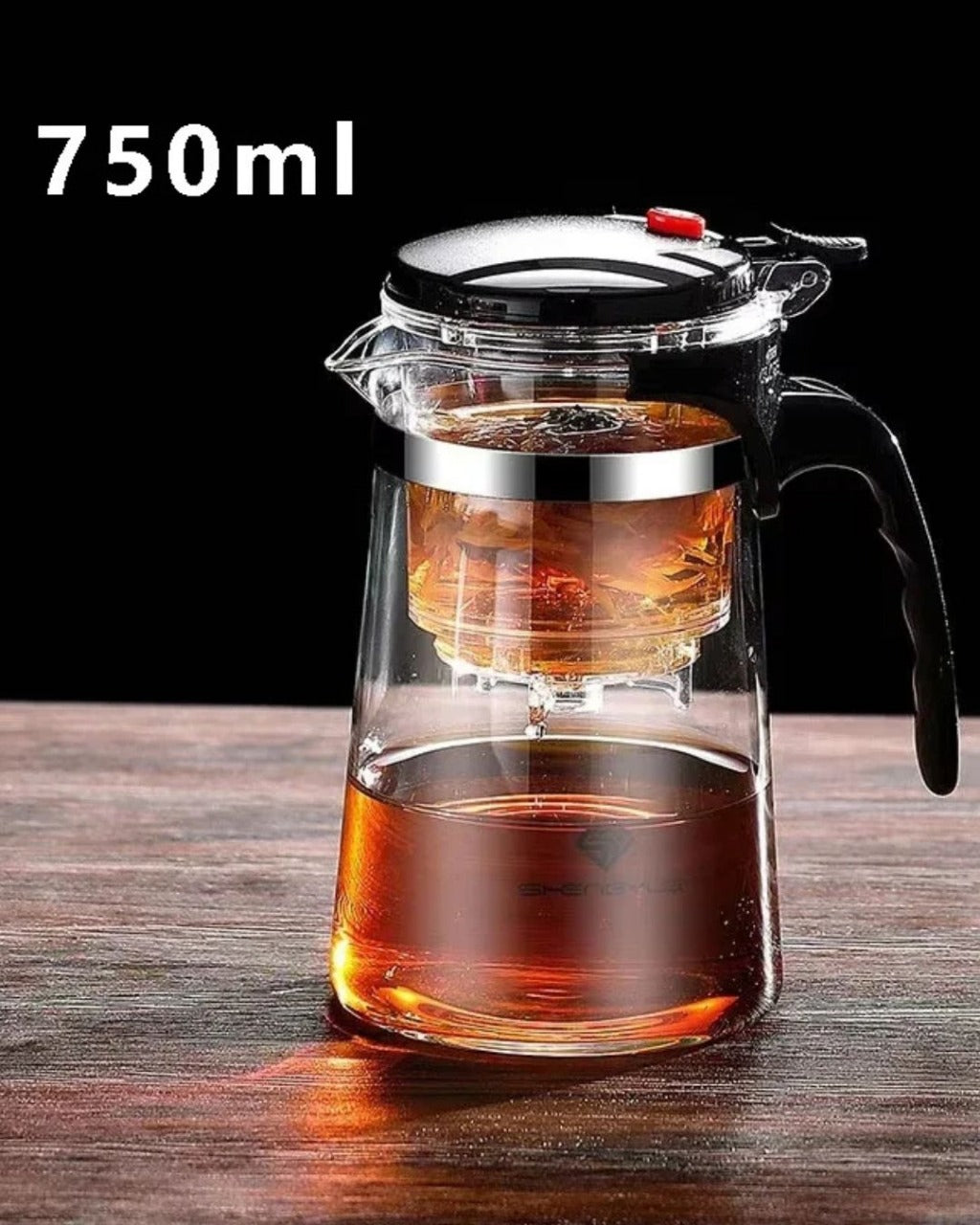 Chaleira em Vidro Resistente ao Calor com Infusor para Chá