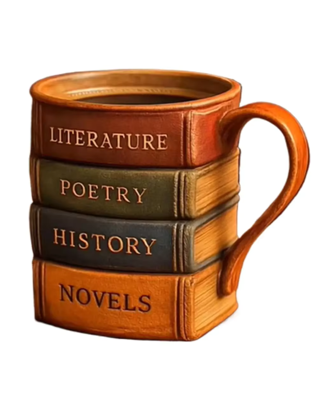 Caneca de Café 3D Design Livro em Resina Criativa Versátil e Resistente