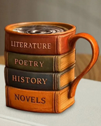 Caneca de Café 3D Design Livro em Resina Criativa Versátil e Resistente