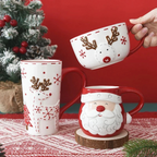 Caneca de Cerâmica Natalina em Alto Relevo