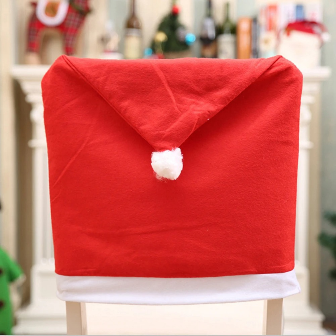 Capa para Cadeira de Natal Chapéu de Papai Noel