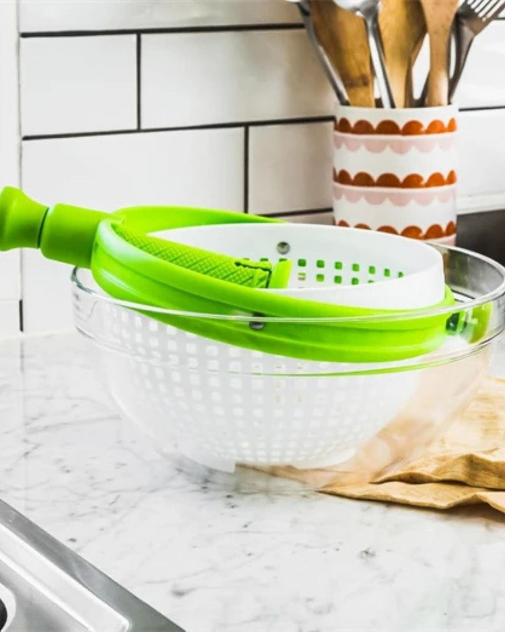 Centrífuga de Salada com Alça Dobrável para Frutas e Vegetais