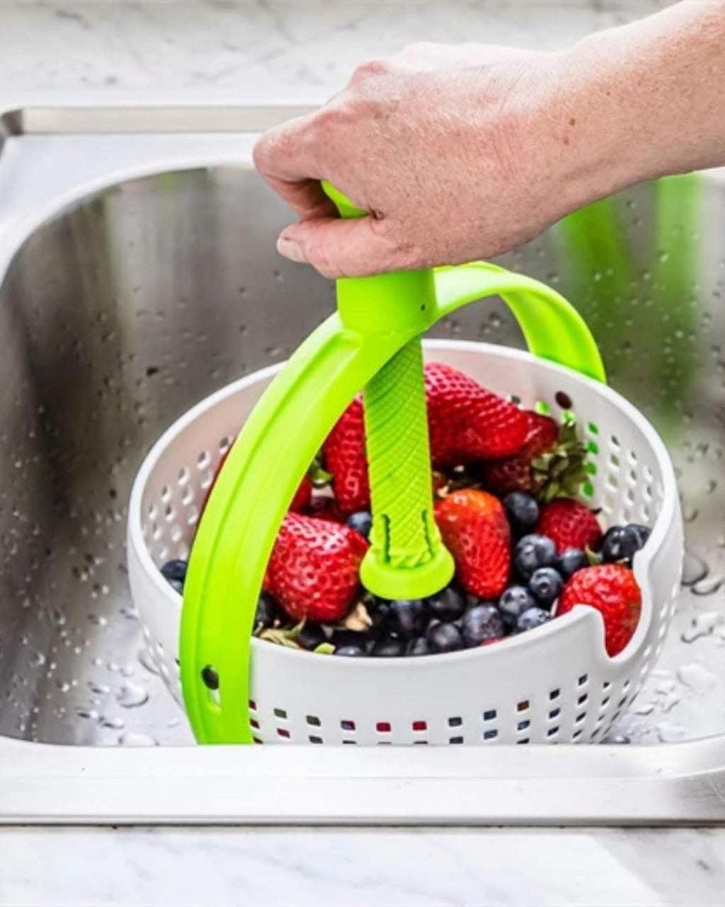Centrífuga de Salada com Alça Dobrável para Frutas e Vegetais