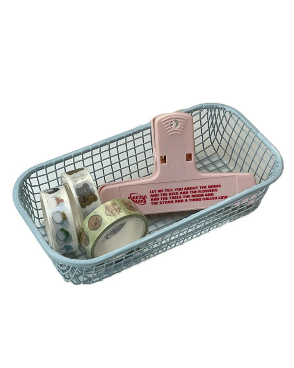 Cesta de Armazenamento de Mesa em Metal Organizador para Escritório e Casa