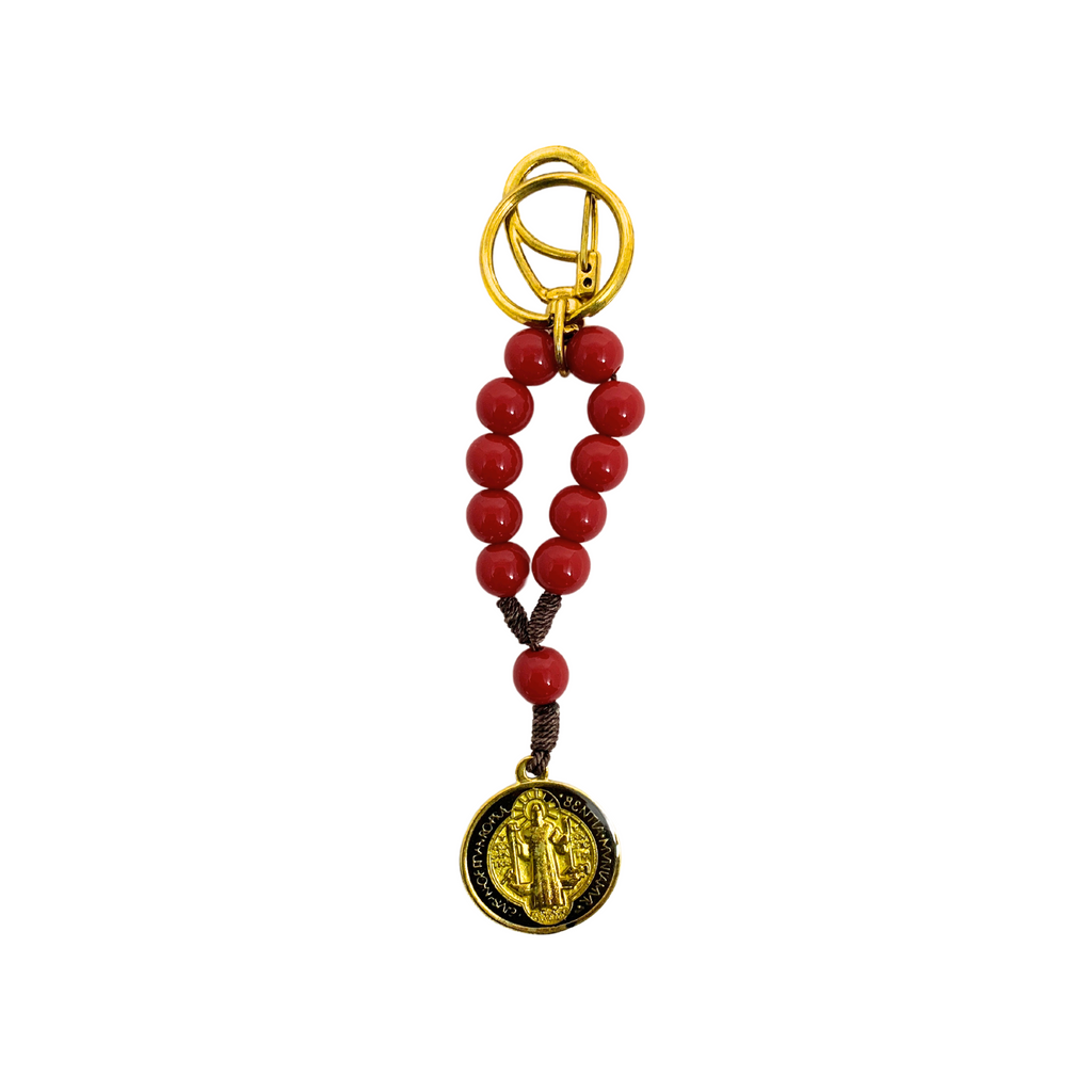 Chaveiro Dezena São Bento - Vermelho