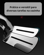 Clipe de Pá de Peixe Frito em Aço Inoxidável 2 em 1 Espátula Dupla para Grelhados