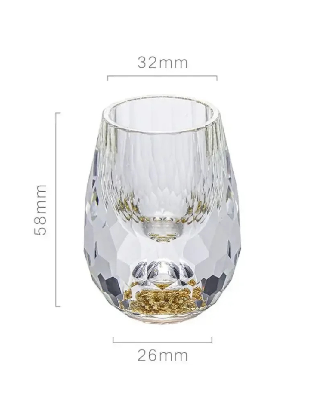 Conjunto 6 Copos Cristal Vidro com Folha de Ouro