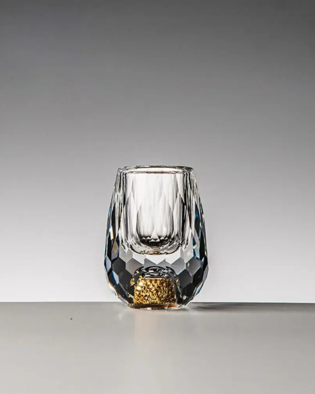 Conjunto 6 Copos Cristal Vidro com Folha de Ouro