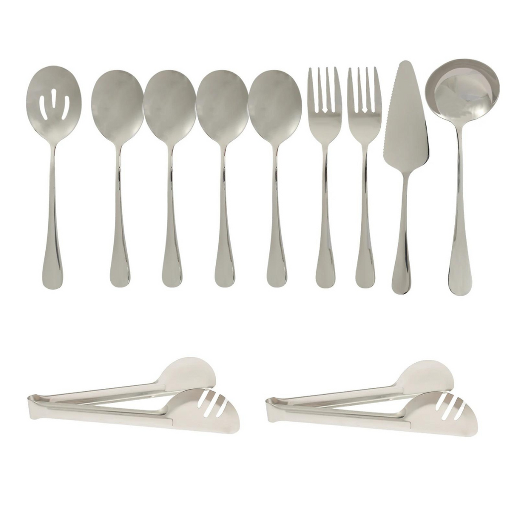 Conjunto Completo de Talheres para Servir em Aço Inoxidável