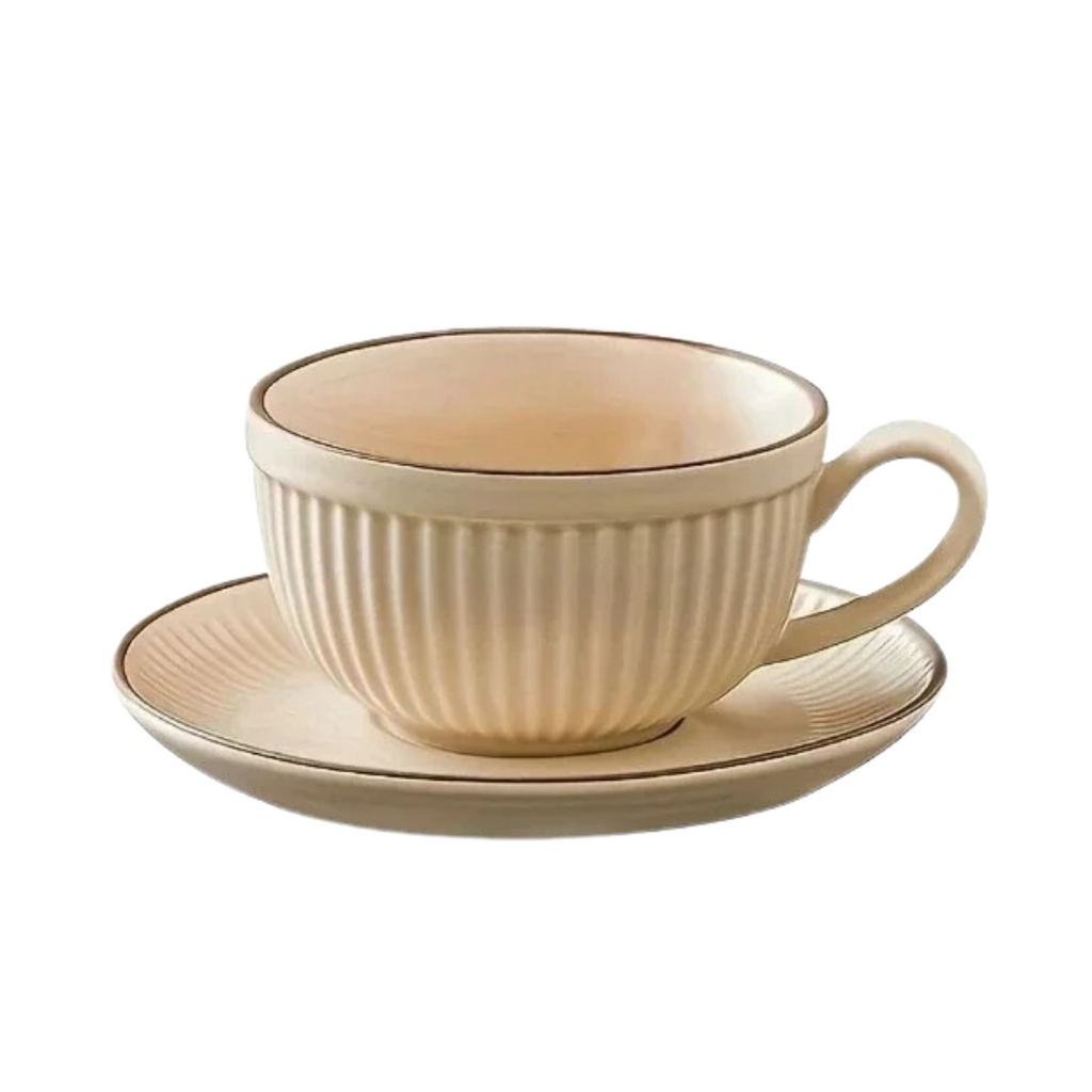 Conjunto de Xícara e Pires de Café Estilo Retrô