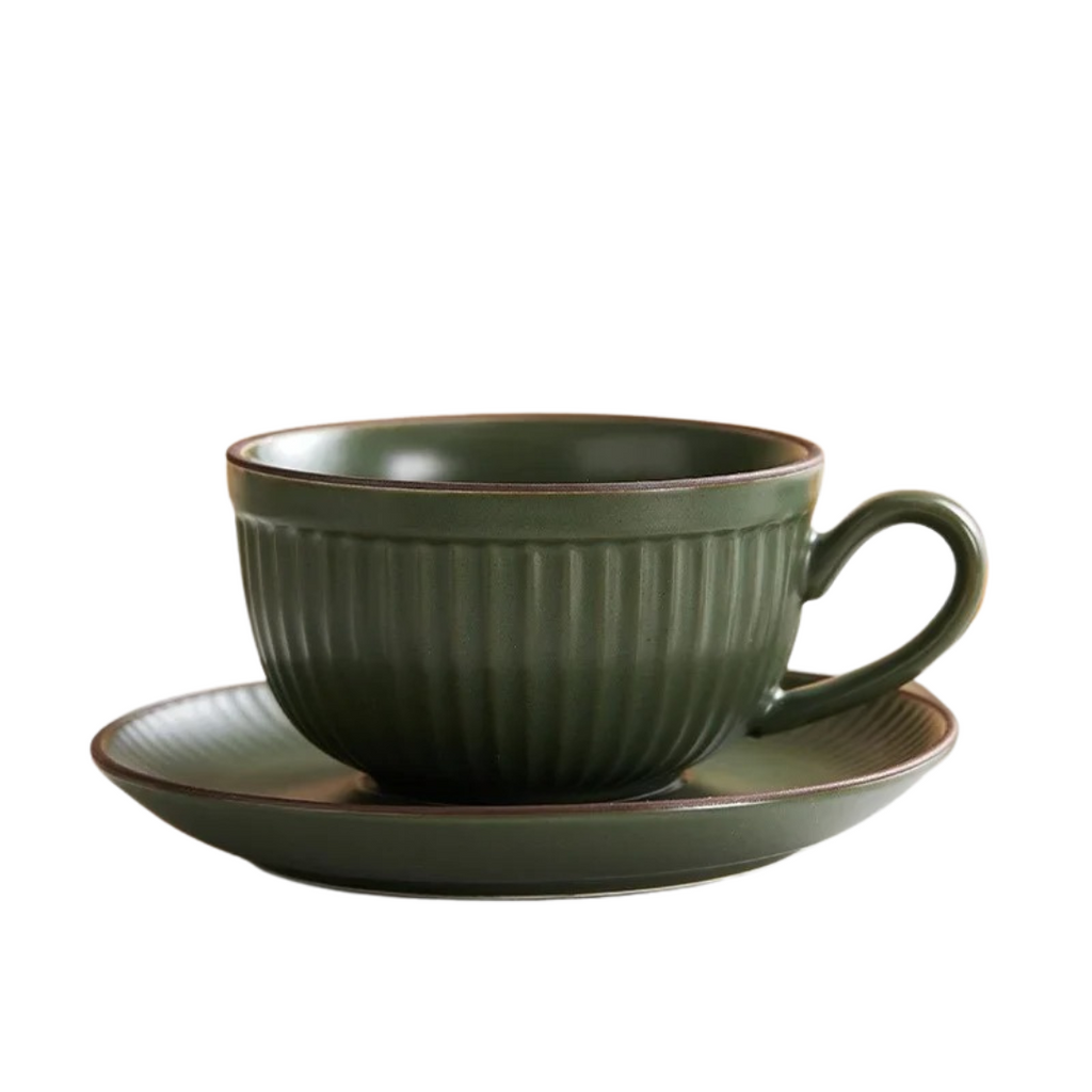 Conjunto de Xícara e Pires de Café Estilo Retrô