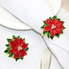 Conjunto de Anéis para Guardanapos Poinsétia 6 Peças
