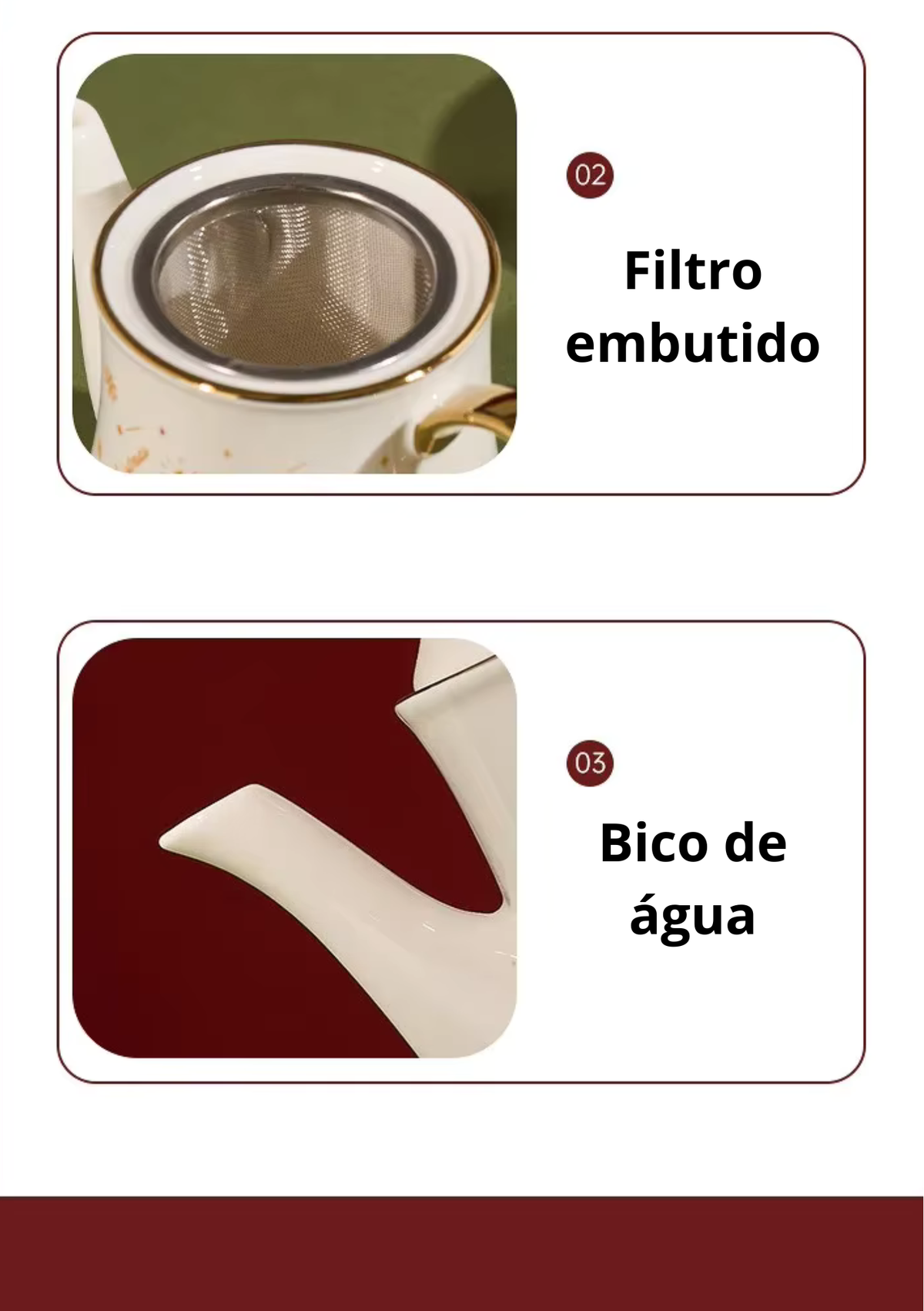 Conjunto de Chá Natalino em Cerâmica