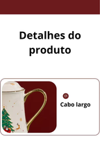 Conjunto de Chá Natalino em Cerâmica