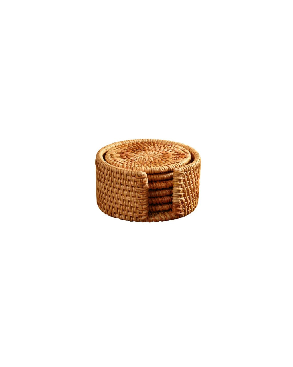 Conjunto de Descansos de Copo de Rattan Natural para Mesa e Cozinha