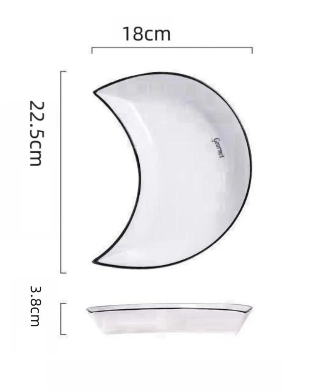 Conjunto de Louça de Cerâmica Formato Lua com 5 Peças