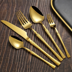 Conjunto de Talheres de Aço Inoxidável Dourado