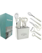 Conjunto de Utensílios de Cozinha em Aço Inoxidável Descascador Faca e Tesoura