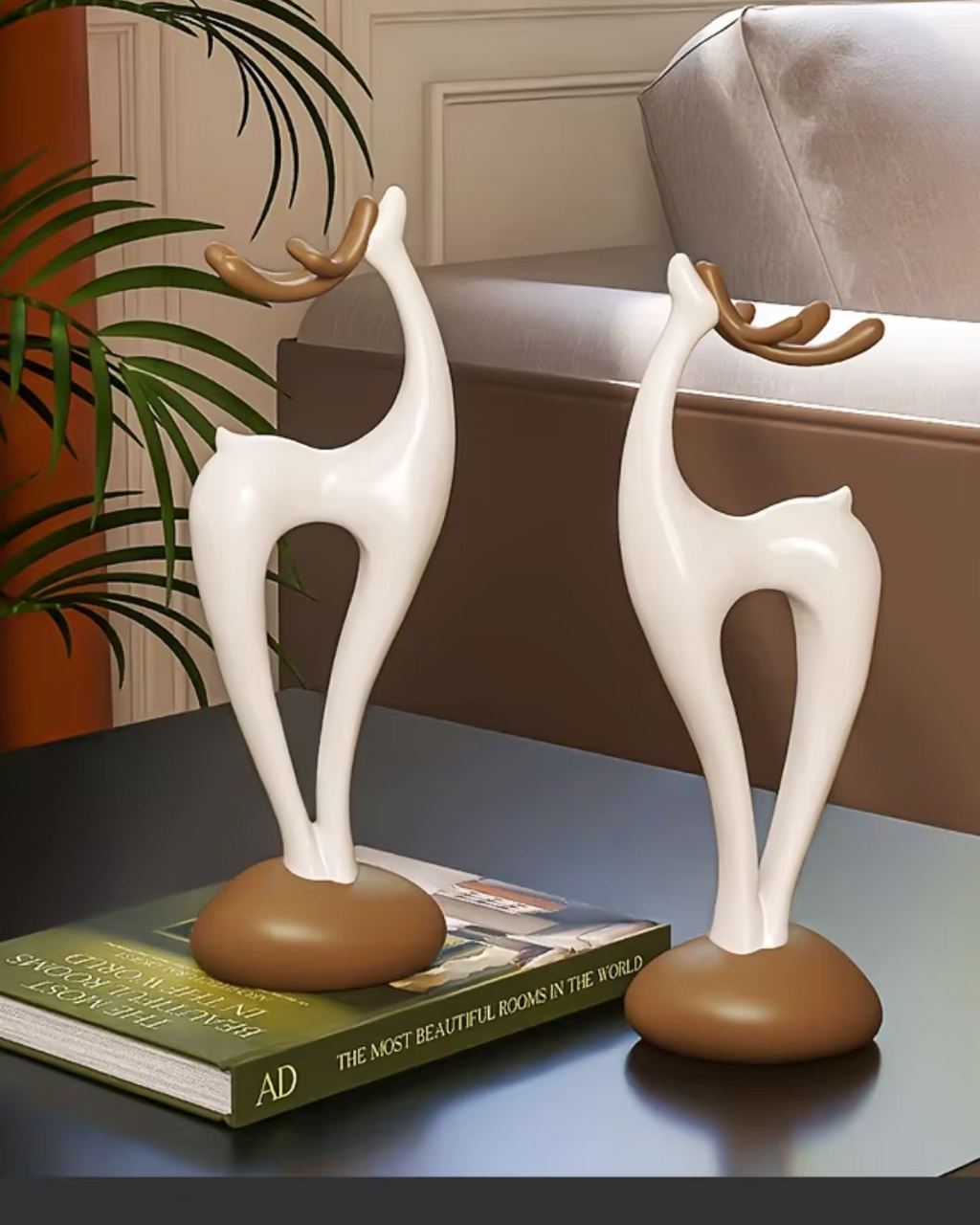 Conjunto de Vasos Criativos Cervo com Pedras Empilhadas para Decoração