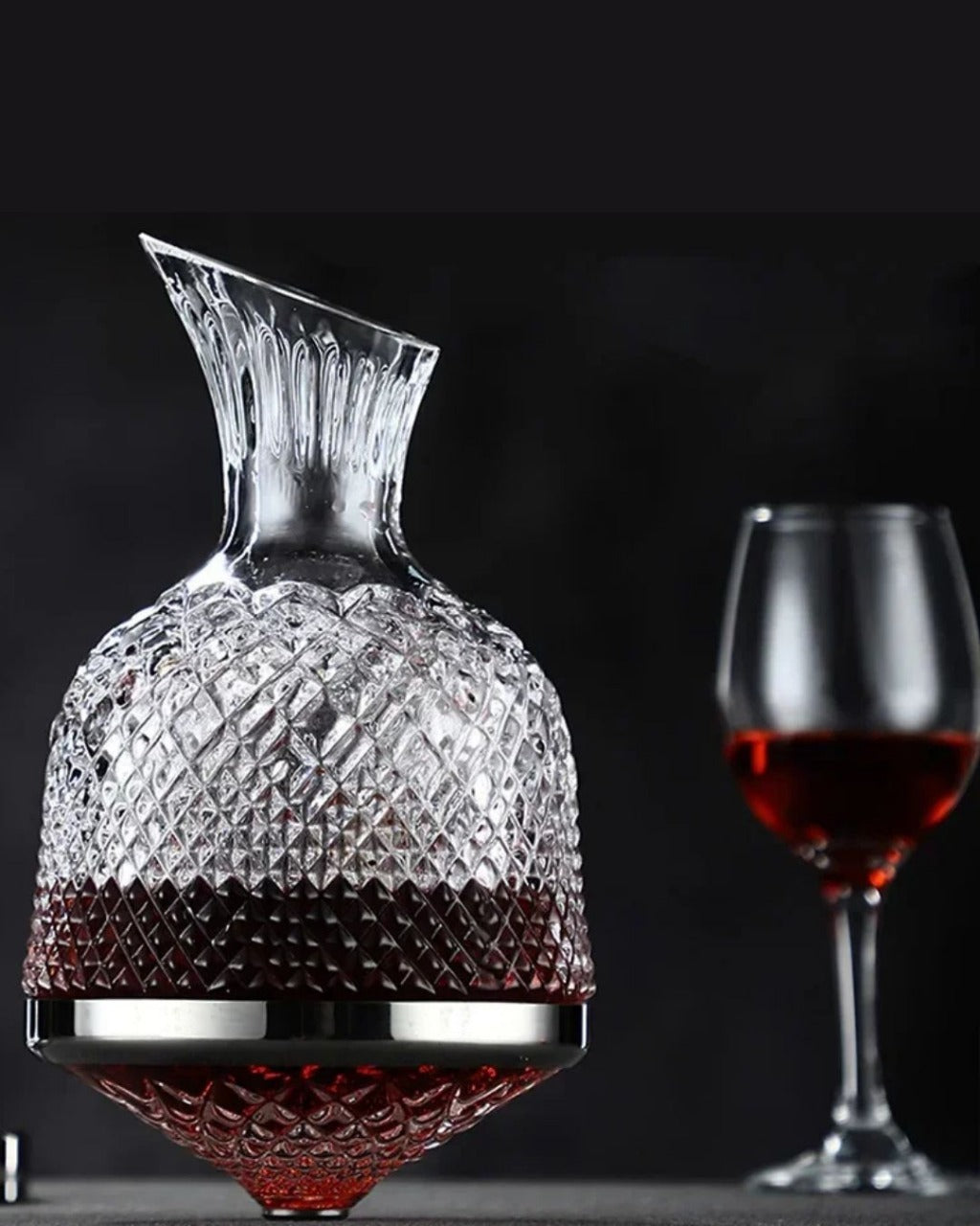 Copo Decantador Rotativo 360º de Vidro Cristal 1,5L Aerador e Dispensador de Vinho