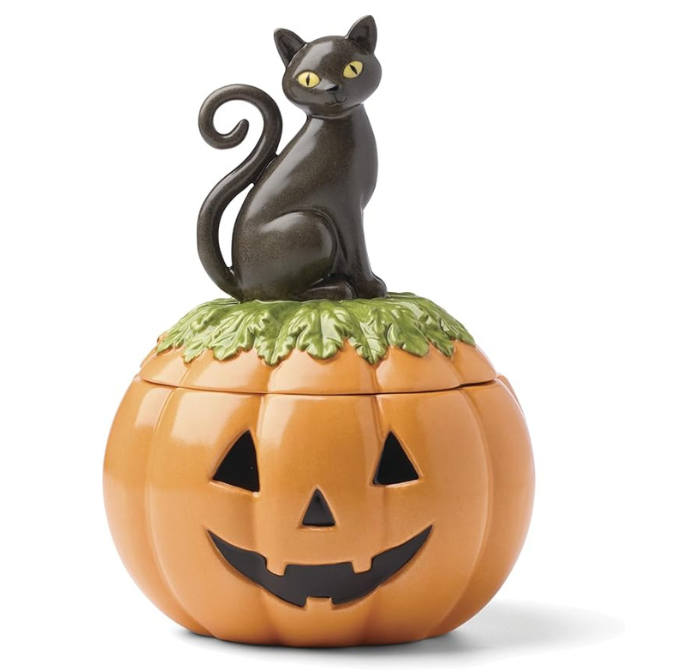 Pote de doces coberto com tema de Halloween assombrado